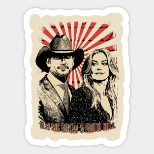 Tim McGraw and Faith Hill  Retro Vintage Aesthetic Sticker